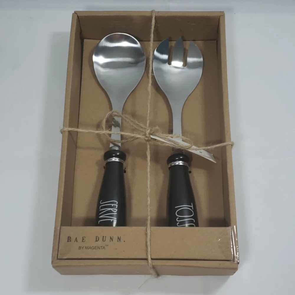 Rae Dunn Serving Utensils Toss and Serve Black